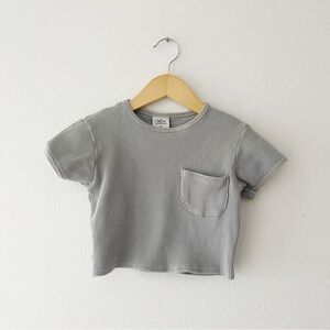 ORCAS LUCILLE | Waffle Tee in Slate Grey | 3/4